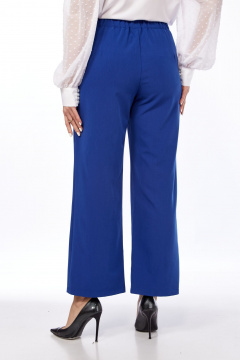 Классические брюки с костюмной тканью и притачным поясом Abbi 2027 синий - фото 5