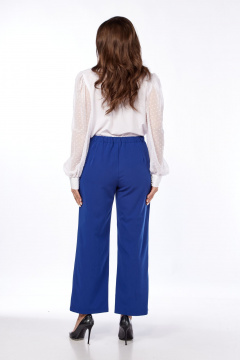 Классические брюки с костюмной тканью и притачным поясом Abbi 2027 синий - фото 2