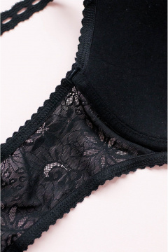 Кружевной бюстгальтер на каркасах с плотной чашкой Frank&Co 15215 черный - фото 3