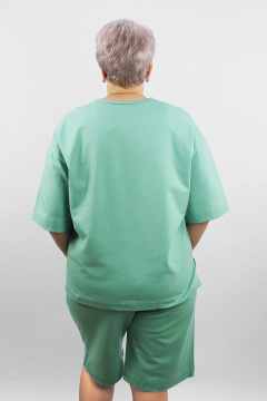Зеленый комплект майка и шорты из трикотажа на каждый день Полесье С0226-24 4С0863-Д43 158,164 зимняя_зелень - фото 3