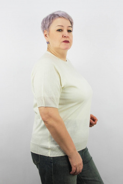 Джемпер реглан короткий рукав вязаный для демисезона Полесье С1370-22 2С5162-Д43 170,176 молочный - фото 2