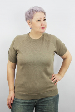 Джемпер реглан короткий рукав вязаный для демисезона Полесье С1370-22 2С5162-Д43 170,176 ясень - фото 1