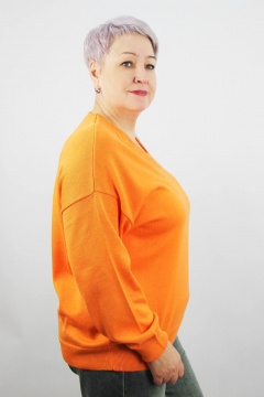 Блузочный джемпер прямой силуэт из трикотажа с V-образной горловиной Полесье С1994-24 4С0840-Д43 158,164 нектарин - фото 2