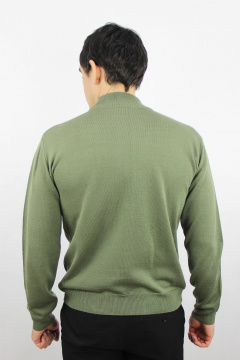 Демисезонный вязаный свитер с двойным воротником стойкой Полесье С3012-15 5С1749-Д43 182,188 полынь - фото 3