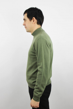 Демисезонный вязаный свитер с двойным воротником стойкой Полесье С3012-15 5С1749-Д43 182,188 полынь - фото 2