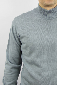 Демисезонный вязаный свитер с двойным воротником стойкой Полесье С3012-15 5С1749-Д43 182,188 серый - фото 3