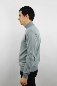 Демисезонный вязаный свитер с двойным воротником стойкой Полесье С3012-15 5С1749-Д43 182,188 серый - фото 2