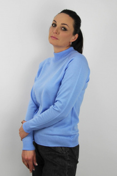 Демисезонный вязаный свитер с рукавом реглан и двойной стойкой Полесье С3316-15 5С1754-Д43 170,176 голубой - фото 2