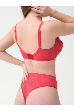 Бюстгальтер из микрофибры и кружев с декоративным бантом Frank&Co 13430 красный - фото 4