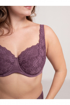 Кружевной бюстгальтер балконет большого размера Frank&Co 13538 крокус - фото 3