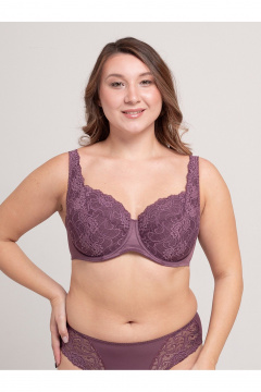 Кружевной бюстгальтер балконет большого размера Frank&Co 13538 крокус - фото 1