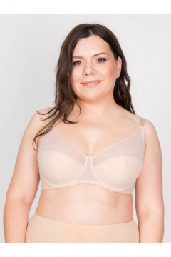 Бежевый сетчатый бюстгальтер с поддержкой для больших размеров Frank&Co 11340 бежевый - фото 1