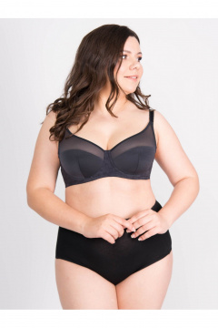 Бюстгальтер из сетки и хлопка для больших размеров Frank&Co 17240 графит - фото 3