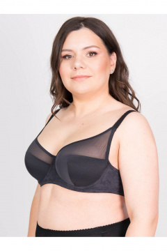 Бюстгальтер из сетки и хлопка для больших размеров Frank&Co 17240 графит - фото 2