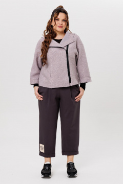 Демисезонный брючный костюм из текстиля и шерсти на каждый день Michel chic 1357/1 графит,серый_кварц - фото 3