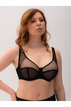 Черный сетчатый бюстгальтер с мягкой чашкой для больших размеров Frank&Co 11247 черный - фото 1