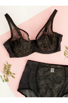 Прозрачный бюстгальтер на каркасах с поддерживающими боками Frank&Co 17247 графит - фото 3