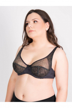 Прозрачный бюстгальтер на каркасах с поддерживающими боками Frank&Co 17247 графит - фото 1