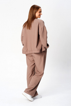 Деловой комплект из костюмной ткани: жакет и брюки Liona Style 927 мокко - фото 2