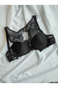 Бюстгальтер бралет из кружевного сетчатого материала Frank&Co 11259 черный - фото 2