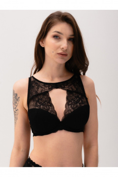Бюстгальтер бралет из кружевного сетчатого материала Frank&Co 11259 черный - фото 1