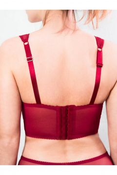 Кружевной бюстгальтер бюстье из сетчатого полотна Frank&Co 11462 красный - фото 3