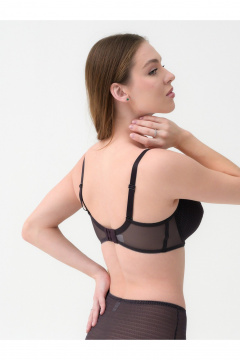 Бюстгальтер балконет из сетки с вертикальным швом Frank&Co 13971 коричневый - фото 4