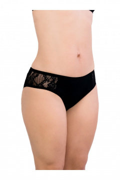 Классические хлопковые трусы с кружевом и средней посадкой Frank&Co 20210 черный - фото 3