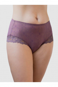 Трусы из гладкой микрофибры с цветочным кружевом Frank&Co 23512 крокус - фото 1