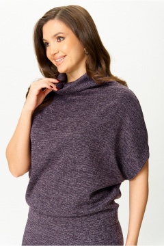 Круглогодичная трикотажная блуза свободного кроя на плечо AXXA 143 - фото 4