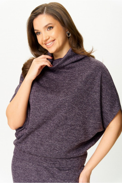 Круглогодичная трикотажная блуза свободного кроя на плечо AXXA 143 - фото 1