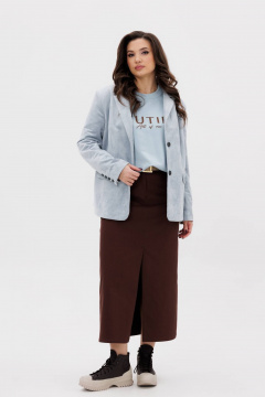 Демисезонная джинсовая юбка-годе с разрезом и карманами Fantazia Mod 5029 - фото 2