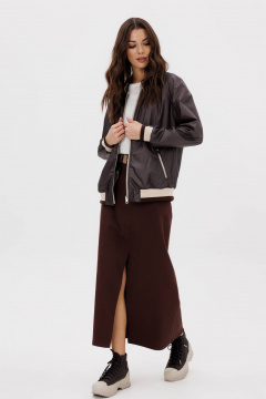 Демисезонная джинсовая юбка-годе с разрезом и карманами Fantazia Mod 5029 - фото 1