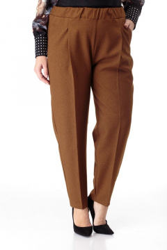 Брюки длинные с эластичным поясом и стрелками Anelli 895 темная_горчица - фото 3