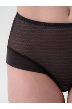 Классические трусы из микрофибры с кружевом и сеткой Frank&Co 23912 коричневый - фото 2