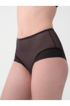 Классические трусы из микрофибры с кружевом и сеткой Frank&Co 23912 коричневый - фото 1