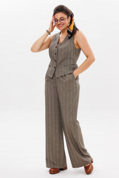 Деловой костюм тройка: жакет, жилет и брюки из ткани Anelli 1426 нежный_волк - фото 3