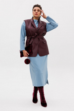 Элегантный костюм тройка из вискозы и текстиля Anelli 1502.1 портвейн_роял - фото 4