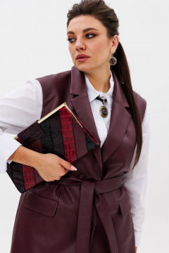 Элегантный костюм тройка из вискозы и текстиля Anelli 1502.1 портвейн_роял - фото 3