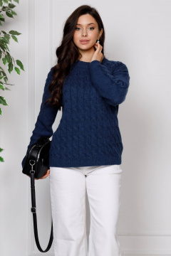 Джемпер вязаный в стиле casual, синий, демисезонный Romgil РВ0186-ШЕ5 индиго - фото 5