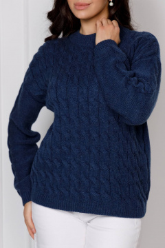 Джемпер вязаный в стиле casual, синий, демисезонный Romgil РВ0186-ШЕ5 индиго - фото 3