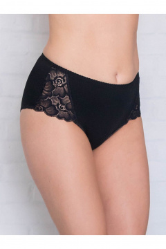 Высокие хлопковые трусы больших размеров с кружевом Frank&Co 20225 черный - фото 5