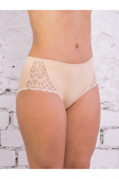 Высокие хлопковые трусы больших размеров Frank&Co 20325 бежевый - фото 1