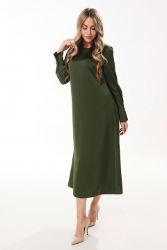 Зеленое платье с круглым вырезом и длинным рукавом Golden Valley 4992-1 зеленый - фото 1