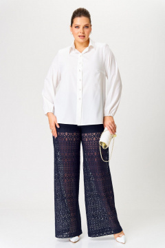 Брюки прямого силуэта из хлопка и кружева Надин-Н 2172 - фото 2