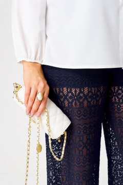 Брюки прямого силуэта из хлопка и кружева Надин-Н 2172 - фото 3