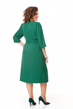 Зеленое платье с пелериной и бантовыми деталями Надин-Н 2163 - фото 4