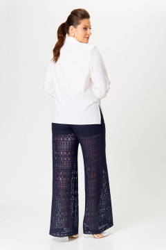 Стильная белая блуза с рукавами на резинке и воротником Nadin 1982 - фото 4