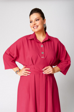 Платье на каждый день, мягкие складки, рукав 62 см, розовое Надин-Н 2157_3 - фото 3