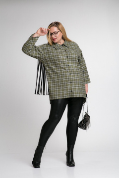 Рубашка свободного кроя из текстиля и шерсти, демисезон Avenue 0333 - фото 3